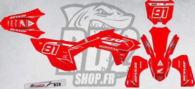 kit deco - perso - crf - honda - 250 - 450 - stickers - 2022 - 2023 - 2024 - 2025 -2026 - rouge - gr