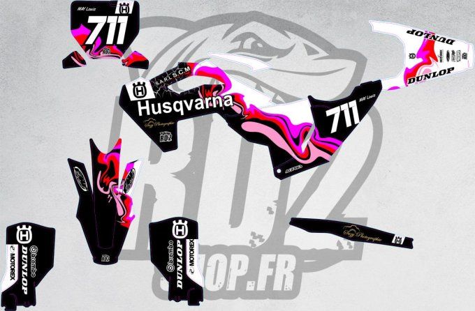 kit deco - perso - HUSQVARNA  - rose - TE -2024- FC-450-250 -125-350-2025-2026-