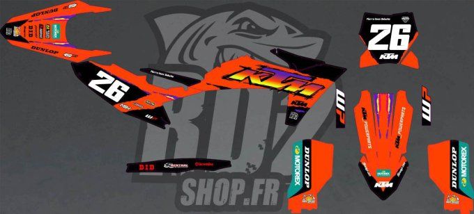 kit deco perso - ktm - orange - stickers - sxf - sx - 125 - 250 - 350 - 450 - 2023 - 2024 - 2025 - 2