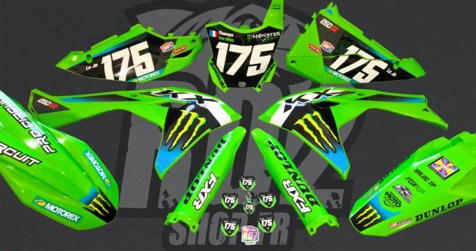 kit deco - perso - kx 250 - kx 450 - 2027 - 2026 - 2025 - monster - usa - stickers - kxf - kawasaki 