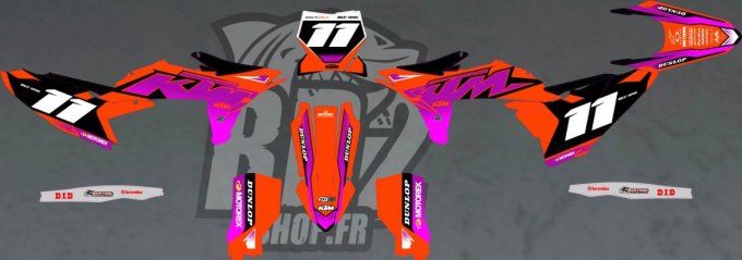 kit deco - perso- rose - orange - ktm - sx - Sxf  - 125 - 250 - 300 - 350 - 450 -2023 - 2024 - 2025 