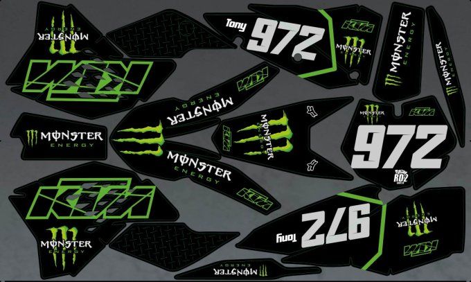 kit deco - rd2 - graphics - monster - enduro - Ktm -sx - sxf - exc - 2007 - 2008 - 2009 - 2010 -