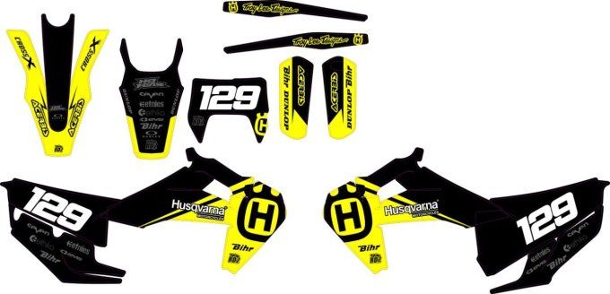 kit deco - rd2 - hva - jaune noir - perso - fe - 250 - 350 - 300 - 450 - perso