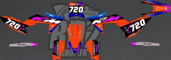 kit deco - rd2 - ktm - orange violet - Sx-SxF - 2023-2024- 2025-2026- Exc -excf -