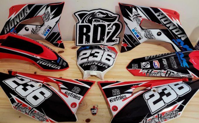 KIT DECO RD2SHOP CRF HONDA - kit deco crf honda rd2 - kit deco posé crf - stickers crf rd2shop