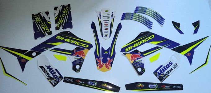 KIT DECO REBULL SHERCO - kit deoc sherco se factory - kit deco factory sef - graphics redbull sherco