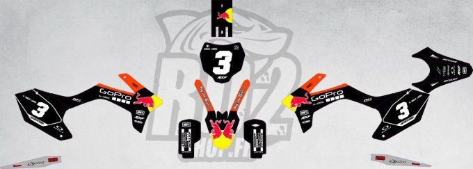 Kit Déco - red bull - Black- Semi Perso APOLLO RFZ - RXF - 110- 125 -150 -