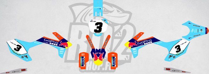 Kit Déco - red bull - Blue- Semi Perso APOLLO RFZ - RXF - 110- 125 -150 -