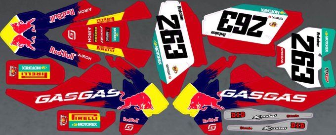 kit deco - redbull - red - bleu - GAS GAS - MC -65 - 85 - 50 -  2021-2022- 2023 -2024-