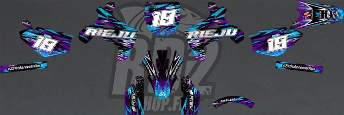 kit deco - Rieju -MRT -Pro -violet - bleu - stickers - mrt pro -