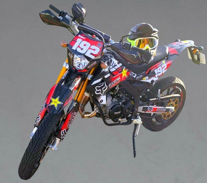 KIT DECO - rieju - mrt - rouge - pro - rockstar -stickers - fox -