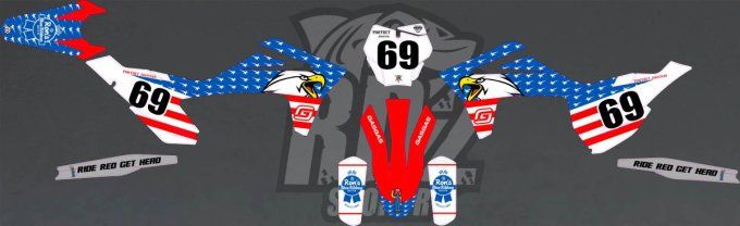 kit deco - ronnie mac - perso- gasgas -mc - mcf - ec - ecf - stickers - usa -
