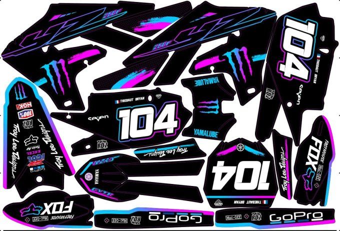 kit deco - rose - turquoise - yamaha - YZF - 450 2018-2022  -YZF -50 2019-2023