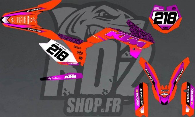 kit deco - rose - violet - sx - ktm - 50 - 65 - 85- perso -graphics - stickers - motocross -