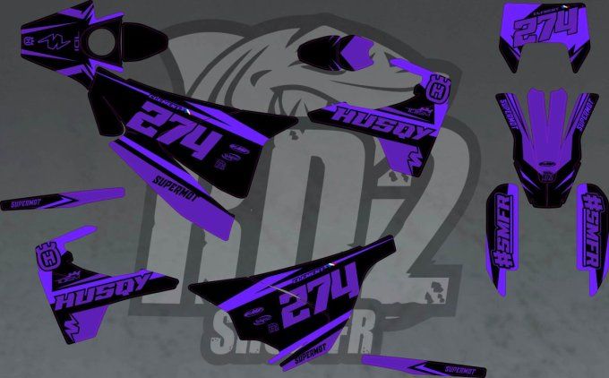 kit deco- stickers- graphics- hva - husqvarna - 701 - sm -violet -rd2