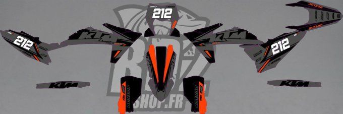 kit deco - stickers - gris - ktm - sx - sxf - exc - excf - 2024 - 2025 - 2026 - 2027 -