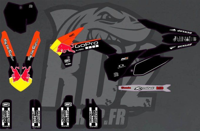 kit deco - stickers - noir gopro  -Big R - Mini mx -CRZ -ERZ- 250 PRO - 300 - 300s pro - 250- motocr