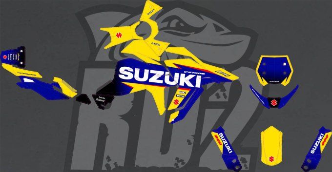 kit deco - Suzukit - autocollant - stickers - vstrom - 800- de - se - jaune - bleu -