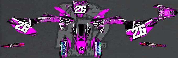 kit deco - sx85 - sx65 - ktm - rose - full holographique - graphics - perso -