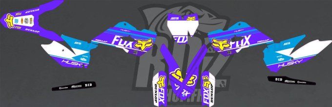 kit deco - violet - bleu - fox - husqvarna - 85 - tc - 85tc -