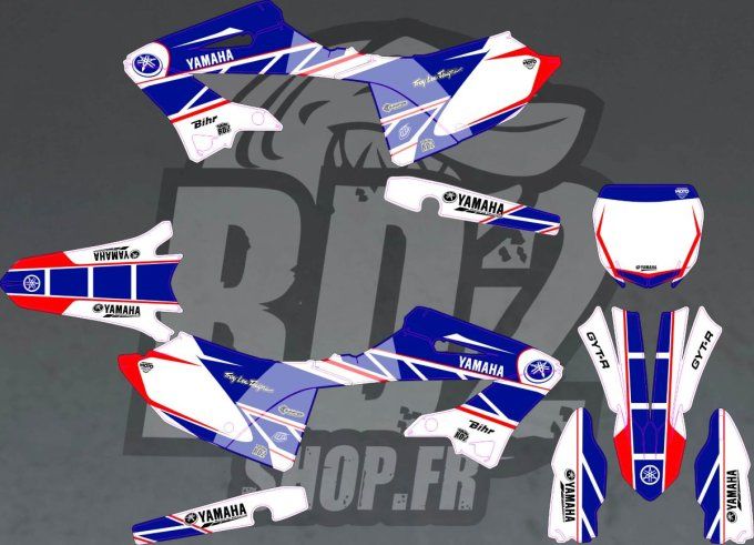 kit deco - yamaha - factory - 125 - 250 - yz - bleu - blanc - rouge - france -