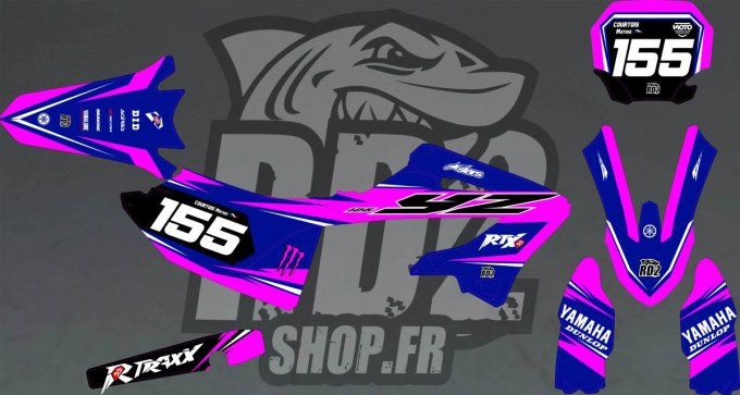 kit deco - yamaha - YZ -125-250 -rose -2022 - 2023-2024-2025-2026-perso - personnalisable - chrome -