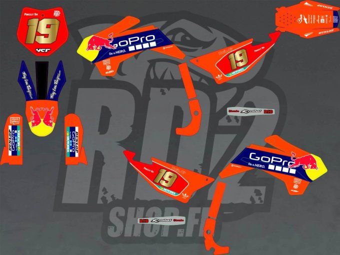 kit deco - YCF -pilot- bigy- 125 - 150 -190- 2018-2019-2020-2021-2023-2024-gorpo -orange -