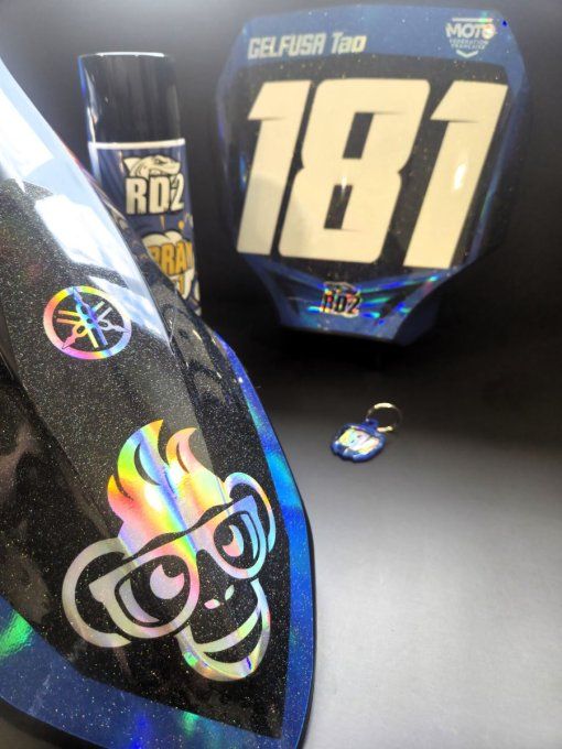 KIT DECO - yz - 125 - YZ 250 - yamaha - full holographique - chrome - pailleté - bleu - 2022 - 2023 