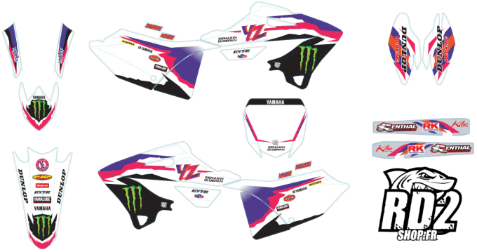 kit deco yz 50 anniversaire 125 2024 - kit deco yz 50 anniversaire 250 2023 - graphics anniversary y