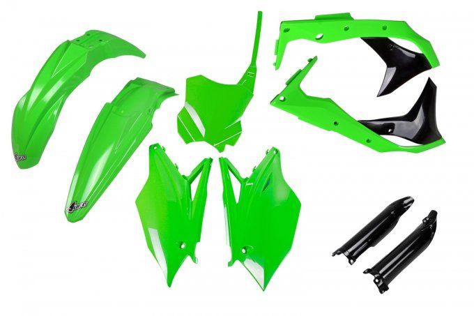 kit plastique - 250 kxf - 2018 - 2019 - 2020 -kawasaki - vert - origine - ufo -full-plastic-kit-oem-
