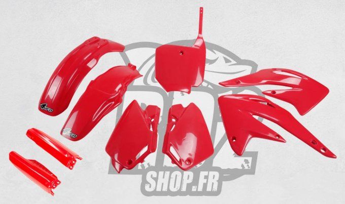 kit plastique - cr 85 - cr85 - honda - rouge - 2003 - 2004 - 2005 - 2006 - 2007 - 2008 - 2009-