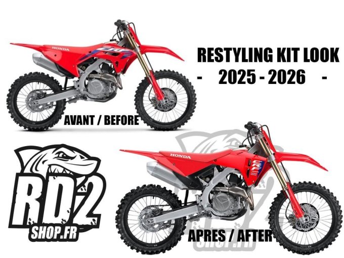 KIT PLASTIQUES - crf - look - 2025 - 2026 - style pour crf 250 - 450 - 2021 - 2022 - 2023 - 2024 -uf