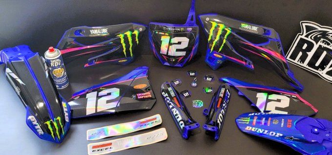kit plastique - kit deco -holographic- chrome - yz85 - yz 85 - yamaha - monster - 2022 - 2023 - 2024