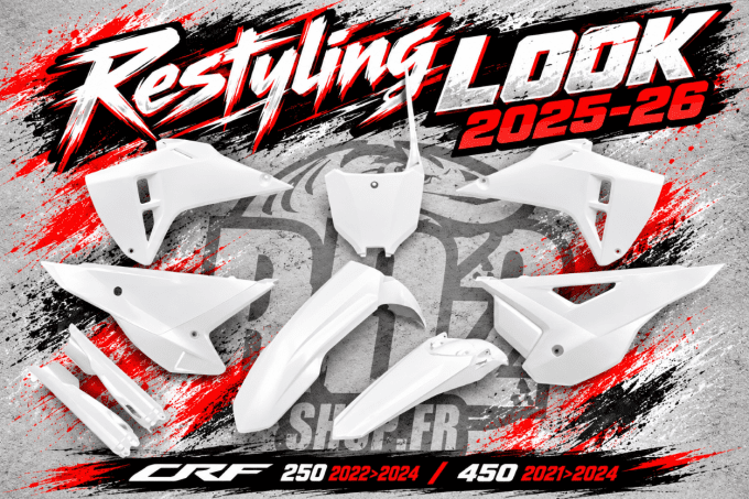 kit plastique-restyling-honda-crf-250-450-r-2021-2023-2024-blanc-look-2025-plastic-kit