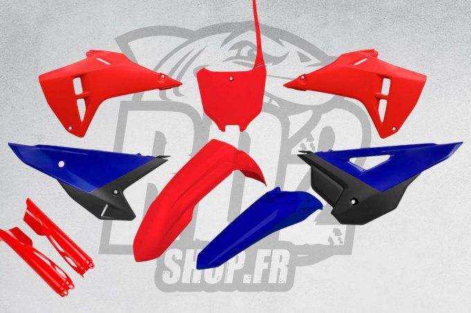 kit plastique - restyling - restyled - crf - honda - 2022 - 2023 - 2024 - bleu - rouge -