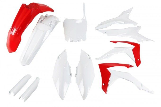 kit - plastiques - honda - blanc - rouge - 250 - 450 - crf - 2017 - 2016 -2015 - 2014 - 2013 -