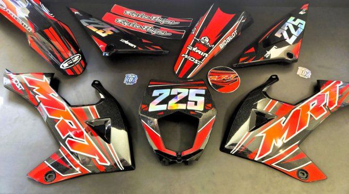 kit plastiques - kit deco - rieju mrt - mrt pro - rouge - noir -
