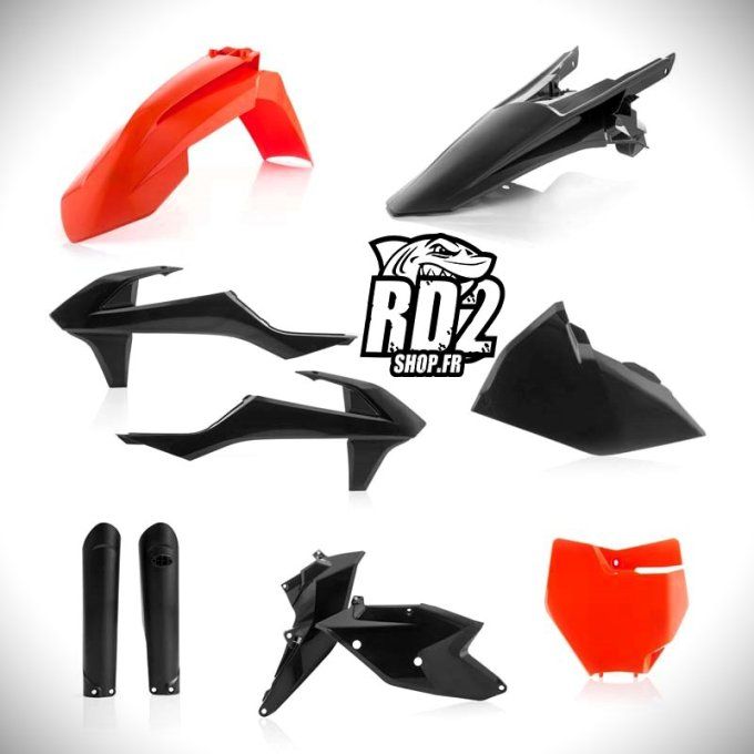 kit - plastiques - ktm - redbull - gopro - sxf - sx - 2016 - 2017 - 2018 - orange - noir - plastic k