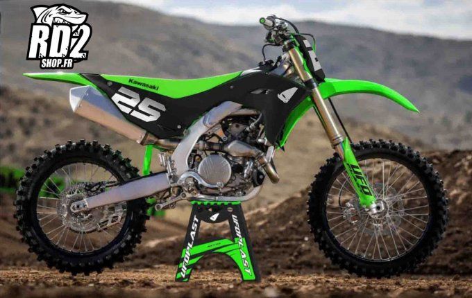 kit plastiques - limited - kawasaki - kxf - 2024 - 2025 - 2026 - 250 - 450 - ufo - noir - vert -
