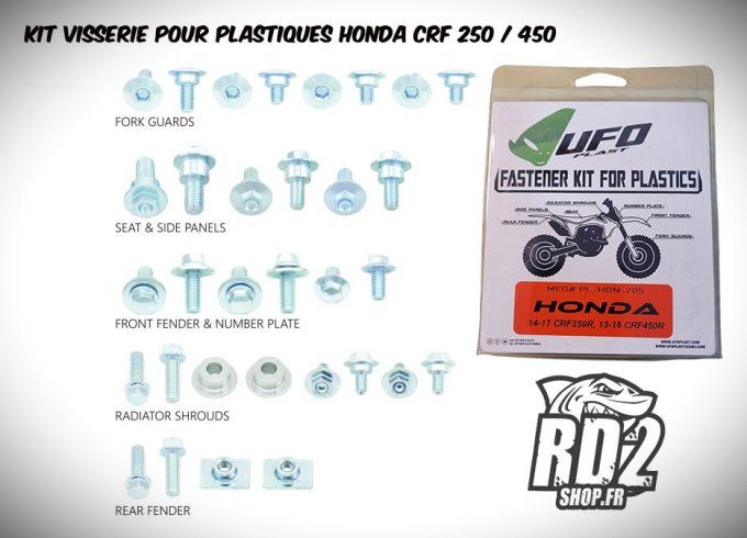 kit - visserie -ufo - plastiques - CRF 250 - CRF 450 - vis - bolt - rd2shop -2013- 2014-2015-2016-20