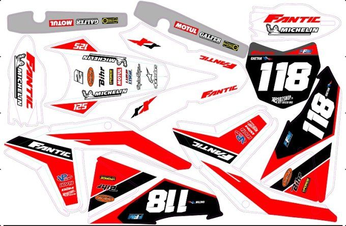 Kit Déco- Semi-Perso -GRAPHICS - racing - XX - XXF - XE - XEF - 125 - 250 - 450 - 2021 - 2022 - 2023