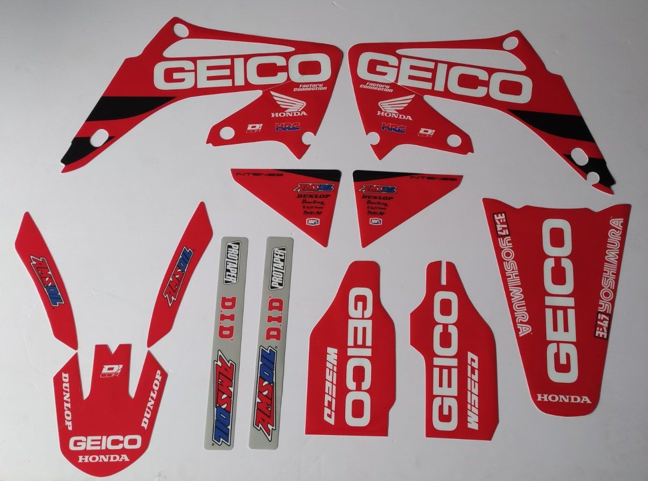 Kit Déco GEICO HONDA CR 125 / 250 ( 2002 à 2008 ) 