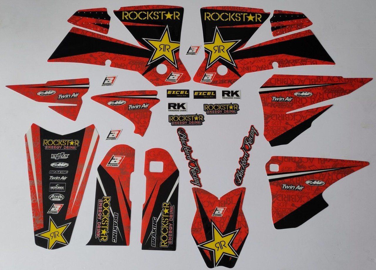 Kit déco ROCKSTAR KTM SX / SXF / EXC ( 2001 / 2002 / 2003 / 2004 )