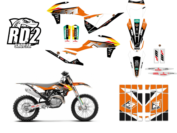 Kit Déco + protection radiateur KTM SX / SXF ( 2019 à 2022 ) EXC ( 2020 à 2023 )