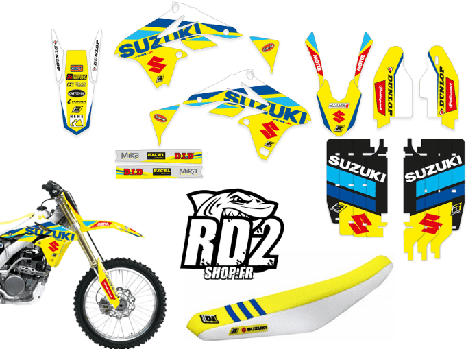 PACK Kit Déco + Housse Selle + déco radiateur RMZ 250 ( 2010 à 2018 ) 