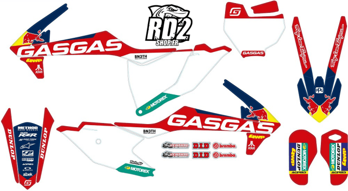 kit deco - graphics - gasgas - mc 85 - barcia - tld - rd2 - stickers - 85 - white