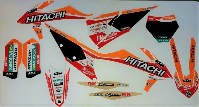 kit deco - graphics - hitachi - team - ktm - sx - sxf - 2019 - 2020 - 2021 - 2022 -