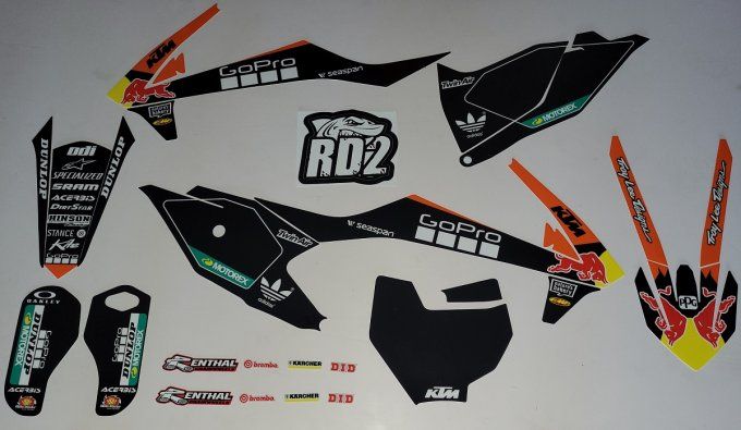 kit deco - graphics - redbull - gopro - noir - ktm - stickers - sx85 - sx 85 - 2018 - 2019 - 2020 - 