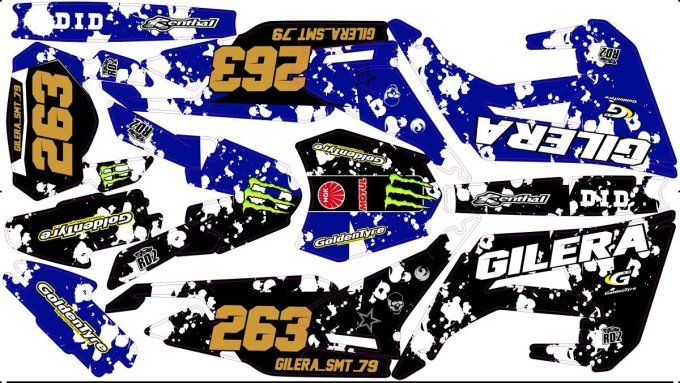 kit deco - graphics - stickers - autocollants - derbi - gilera - smt - drd - rieju - mrt - bleu - bl