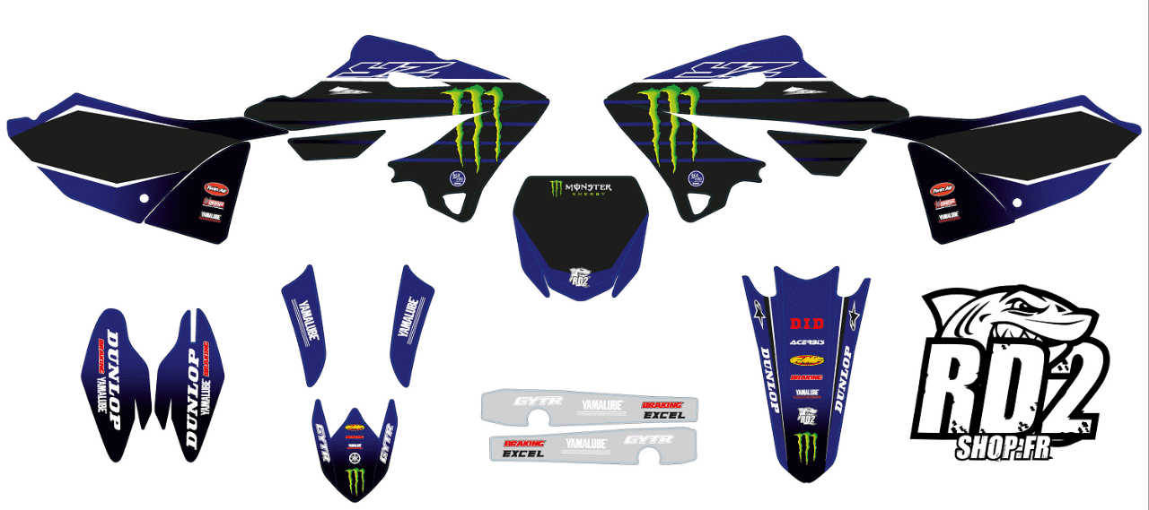 Kit Déco RD2 Monster Yamaha YZ 125 / 250 ( 2022 , 2023 , 2024 , 2025 )   